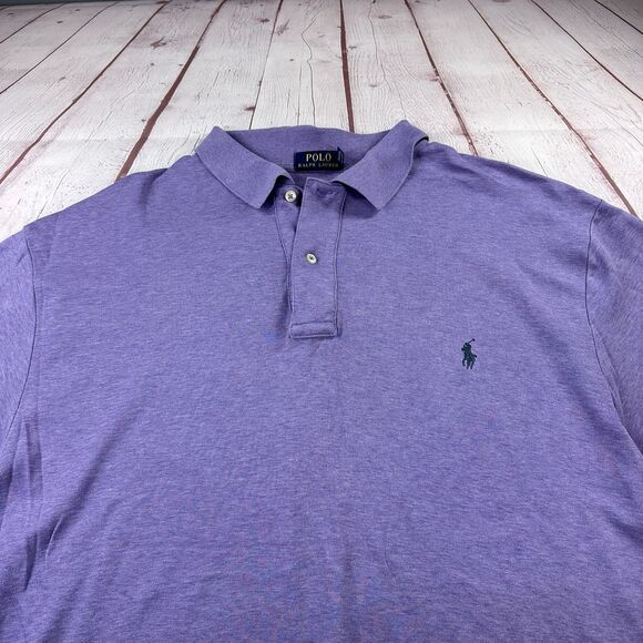 Polo Ralph Lauren Men's Cotton 2XB Purple Short Sleeve Polo - Picture 1 of 9